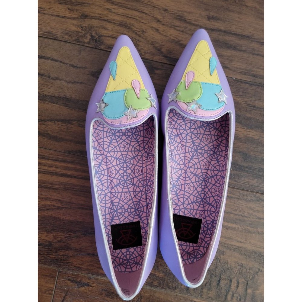 YRU Strange Cvlt Cult Dagger Ice Cream Kawaii Pastel Punk Gothic Flats Shoes 8m